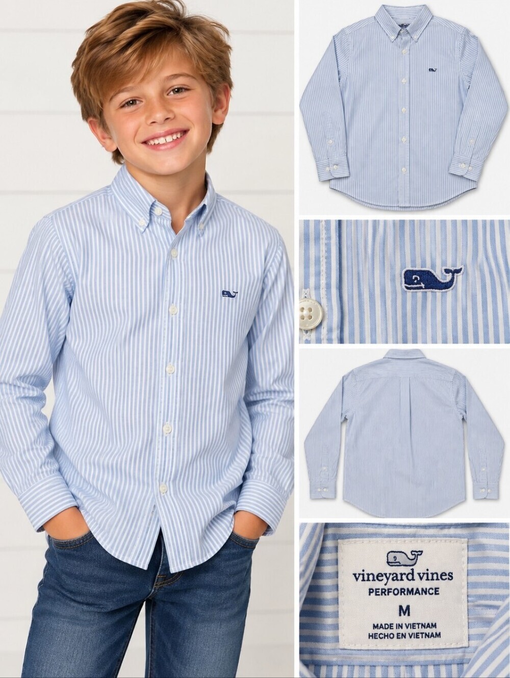 Vineyard Vines Blue and White Classic Casual Shirt